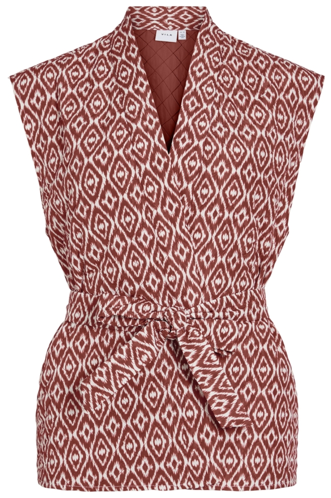 VIIDA QUILTED VEST 6 14111202 Cloud Dancer/RED OCHRE